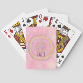 Pink Galaxy Donut Playing Cards Individuelle Name Spielkarten
