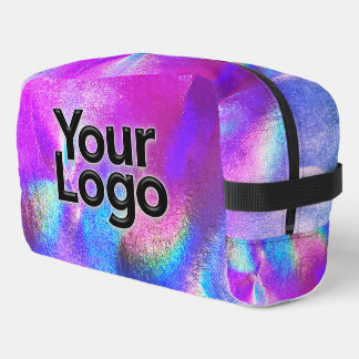 Pink Galaxy Holographic Luxury Business Logo Waschbeutel