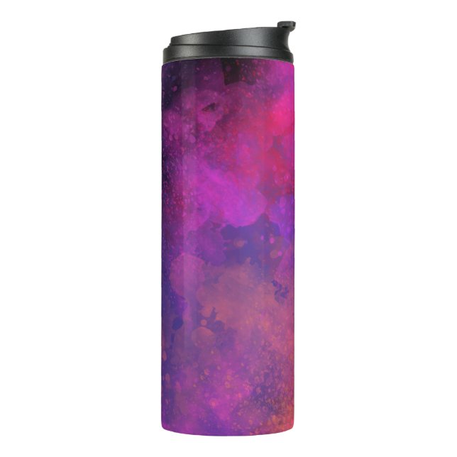 Pink Galaxy Paint Spritzer Effect Thermosbecher (Nach links gedreht)