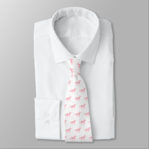 Pink Galloping Pferd auf White Neck Tie Krawatte