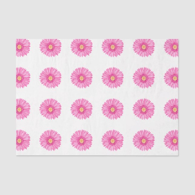 Pink Garbera Blume Muster Gewebe Papier (Vorderseite)