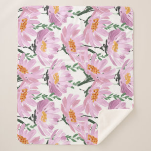 Pink Garden Blume: HandGezeichnet Nahtlos. Sherpadecke