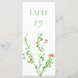 Pink Garden Bouquet Tischnummer Card