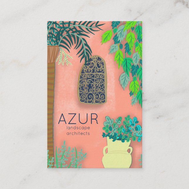 Pink Garden Florist Landscaper Architekt Visitenkarte (Vorderseite)