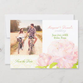 Pink Garden Peony Wedding Foto Save the Date