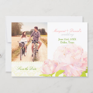 Pink Garden Peony Wedding Foto Save the Date