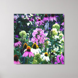 Pink Garden Phlox Landschaft mit Kone-Blume Leinwanddruck