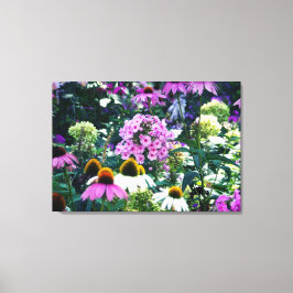 Pink Garden Phlox Landschaft mit Kone-Blume Leinwanddruck