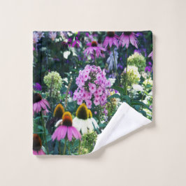 Pink Garden Phlox Landschaft mit Kone-Blume Waschlappen