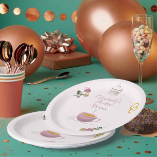 Pink Garden Tea-Party Brautparty Pappteller