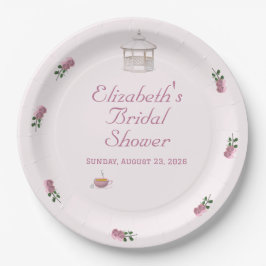 Pink Garden Tea-Party Brautparty Pappteller