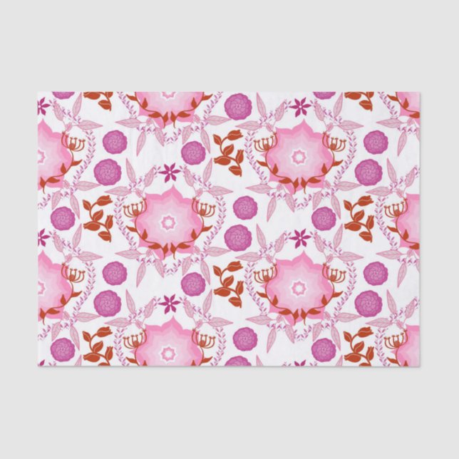 Pink Garden Tissue Paper Seidenpapier (Vorderseite)