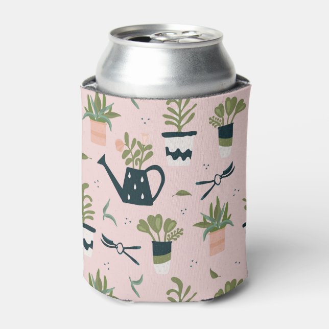 Pink-Gärtnermuster Dosenkühler (Kanne Vorderseite)