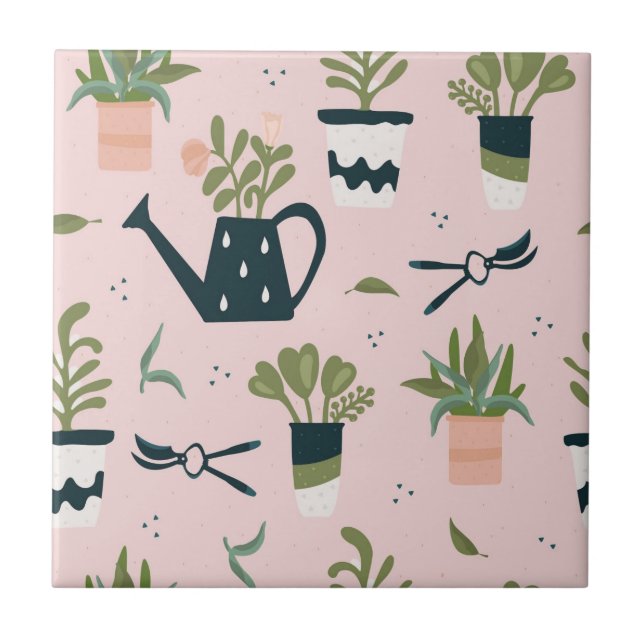 Pink-Gärtnermuster Fliese (Vorderseite)