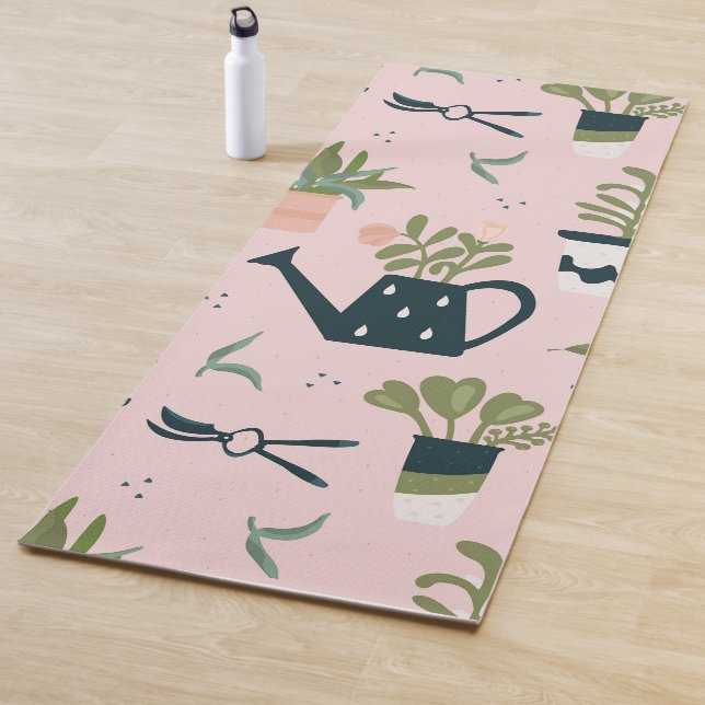 Pink-Gärtnermuster Yogamatte (Beispiel)