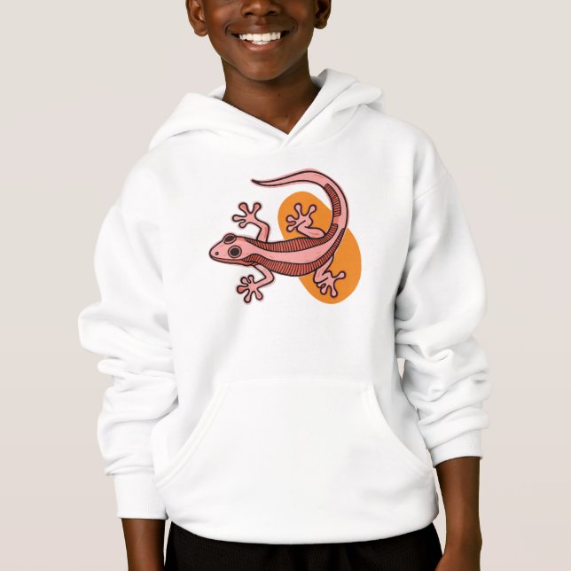 Pink Gecko Kids  Hoodie (Vorderseite)