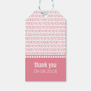 Pink Geek Chic Binary Code Geschenktasten Geschenkanhänger