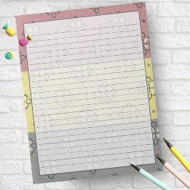 Pink-gelb-grau-Retro-Muster des Mitteljahrhunderts Notizblock