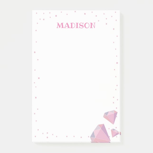 Pink Gemstone Post It Post-it Klebezettel (Vorderseite)