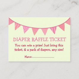 Pink Gemustert Flags - Windeln Raffle Ticket für G Begleitkarte