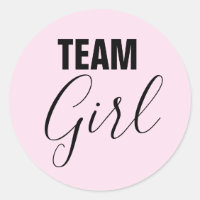 Pink Gender Reveal Team Girl Stickers