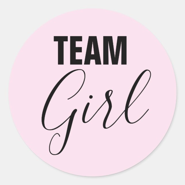 Pink Gender Reveal Team Girl Stickers (Vorderseite)