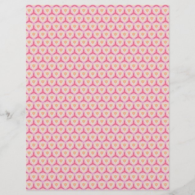 Pink Geometric Baby Pattern Scrapbook Papierseiten (Vorderseite)