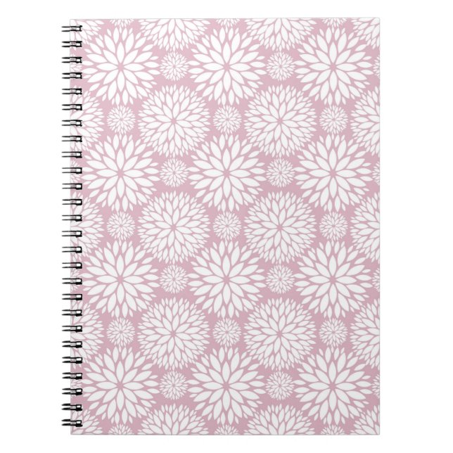 Pink Geometric Flower Pattern Notizblock (Vorderseite)
