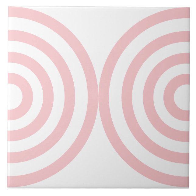 Pink Geometric Muster Mitte Jahrhundert Moderne Fliese (Vorderseite)