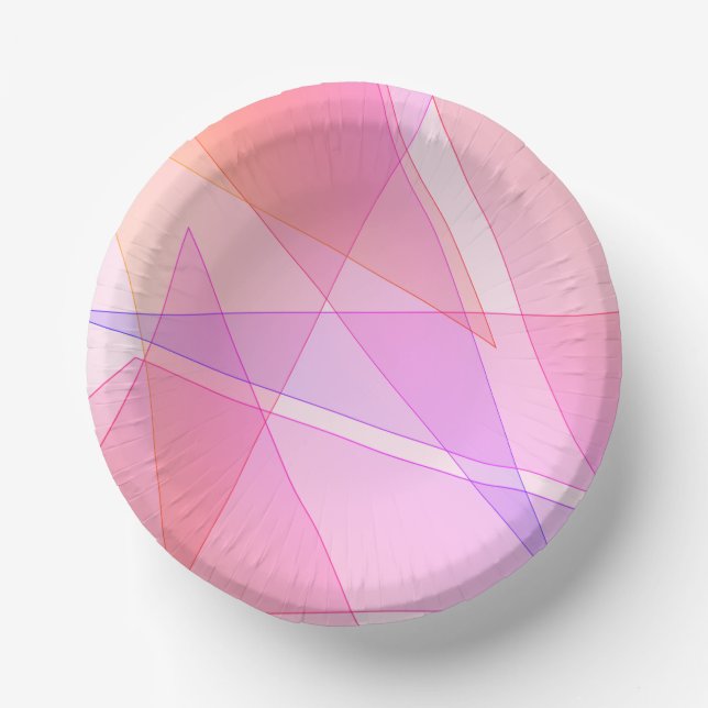Pink Geometric Pappteller (Vorderseite)