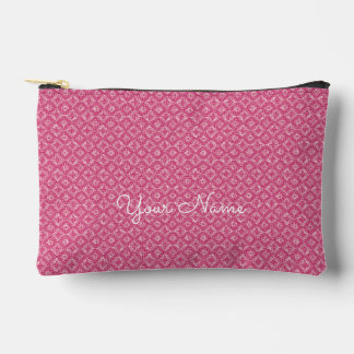 Pink Geometric Personalized Name Zubehörtasche