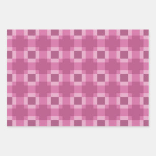 Pink Geometric Quilblock Pattern Geschenkpapier Set