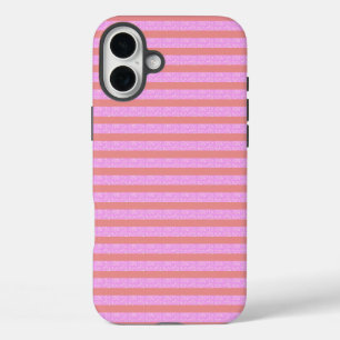 Pink Geometric Stripes iPhone / iPad Gehäuse 16 Plus Hülle