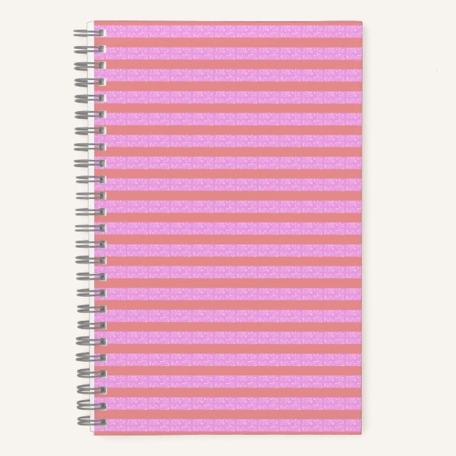 Pink Geometric Stripes Spiral-Notebook Notizbuch (Vorderseite)