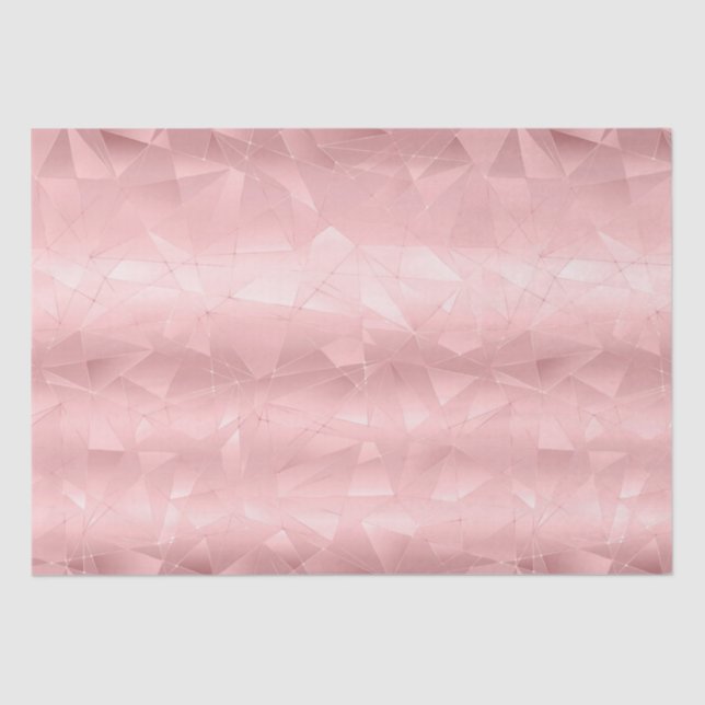 Pink Geometric Triangle Glam Bling Trendy Stilvoll Seidenpapier (Vorderseite)