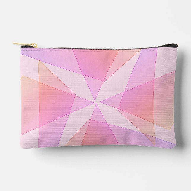 Pink Geometric Zubehörtasche (Vorderseite)