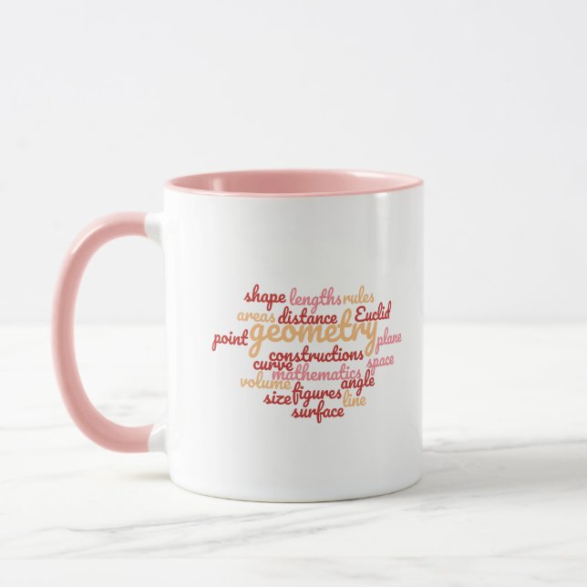 Pink Geometry Word Cloud Tasse (Links)