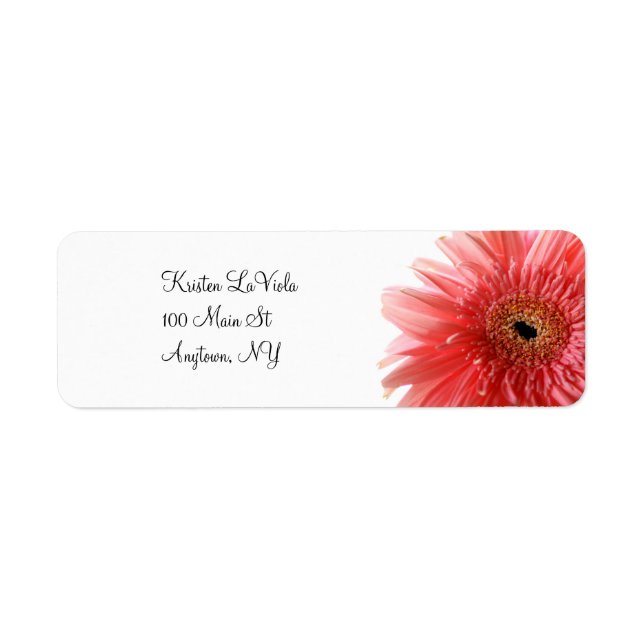 Pink Gerber Daisy Address Label (Vorne)