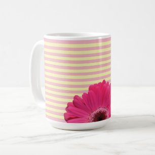 Pink Gerber Daisy Candy Stripe Tasse