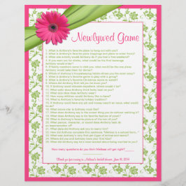Pink Gerber Daisy Green Floral Brautparty Game