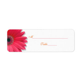 Pink Gerber Daisy Orange Wedding Platzkarte Labels