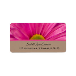 Pink Gerber Daisy Rücksendeadresse Adressaufkleber