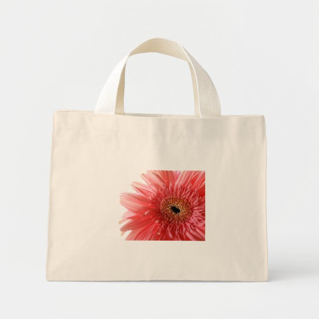 Pink Gerber Daisy Tote Bag Mini Stoffbeutel (Vorne)