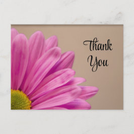 Pink Gerber Daisy Vielen Dank Postkarte