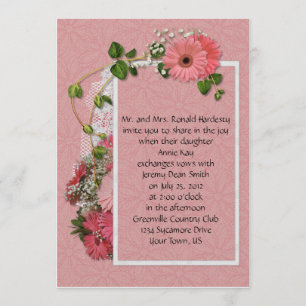 Pink Gerber Daisy Wedding Einladung