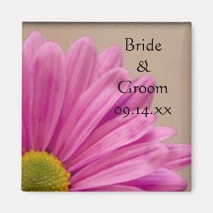 Pink Gerber Daisy Wedding Magnet