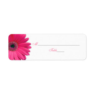 Pink Gerber Daisy Wedding Platzkarte Labels