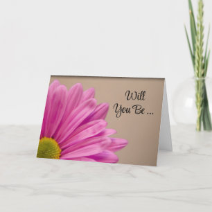 Pink Gerber Daisy wirst du meine Bridesmaid sein Einladung