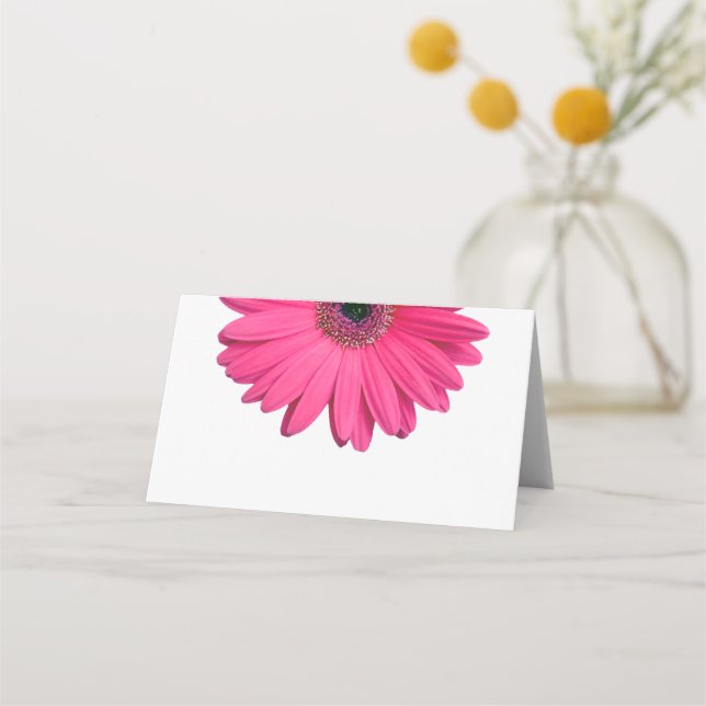 Pink Gerber Gerbera Daisy Wedding Platzkarte (Vorderseite)