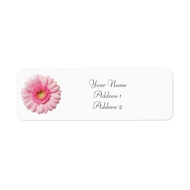 Pink Gerbera Daisy Address Labels (Vorne)